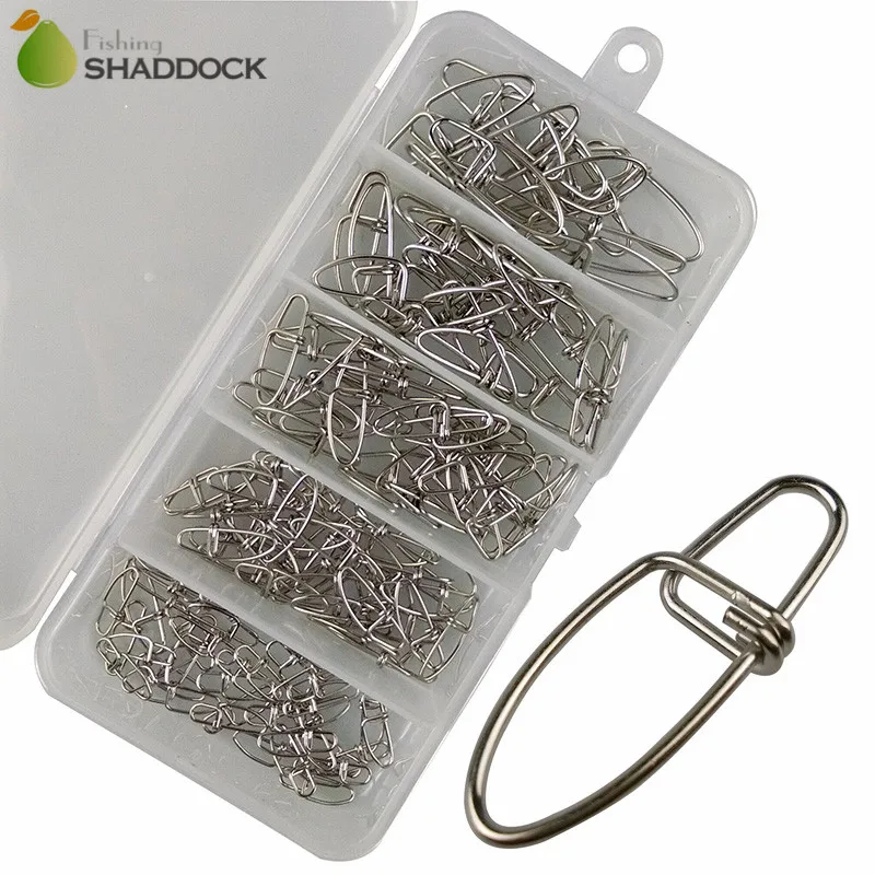 Shaddock Fishing 155pcs/set Insurance Snaps Pin Connector Stainless Steel Hook Snap Clips Set With Box | Спорт и развлечения
