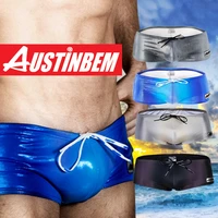 2018mens brand austinbem beach shorts swimming trunks mens sexy swimsuit mens solid flash swim boxers hot sale mens swimwear