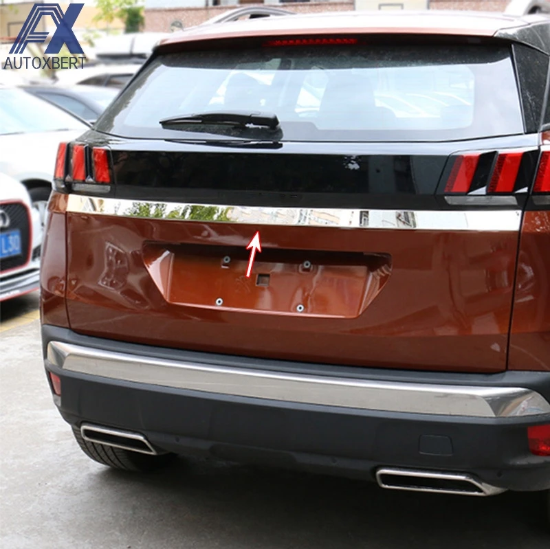 AX для Peugeot 3008 2017 хромированная Задняя Крышка багажника накладка на задние ворота