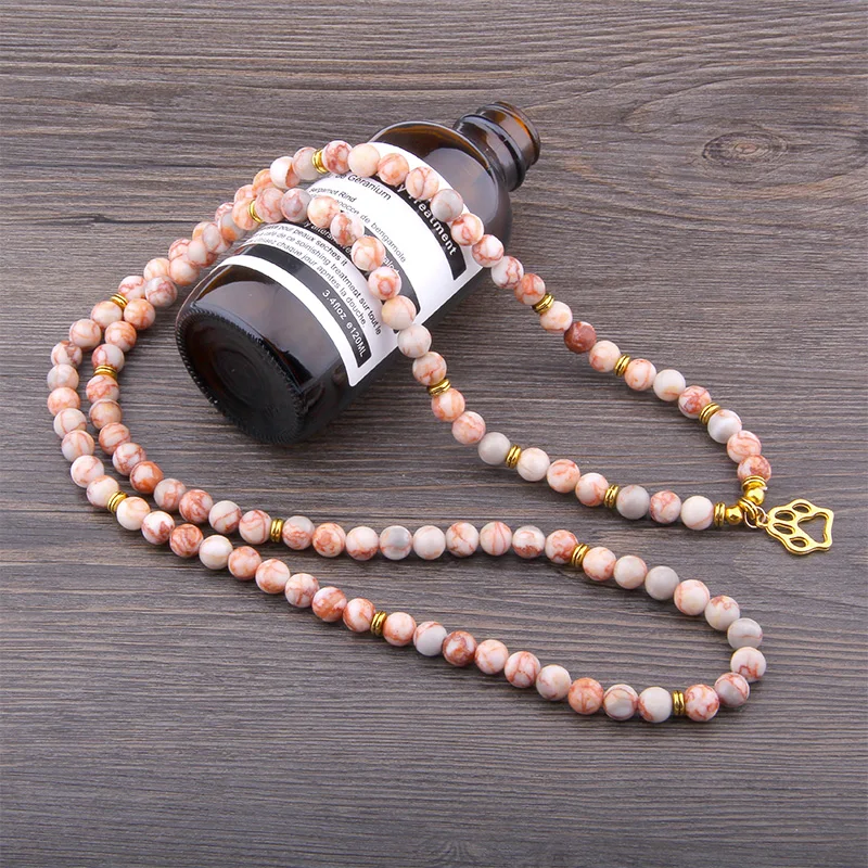 Модный женский браслет или ожерелье из натурального камня Агата 108 Mala Beads амулет