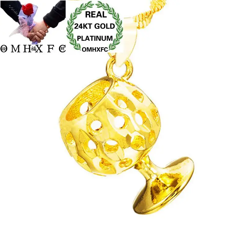

OMHXFC оптовая продажа, Европейская мода, женские, мужские, унисекс, вечерние, подарок на день рождения, свадьбу, полый Кубок, 24KT, Настоящее золо...