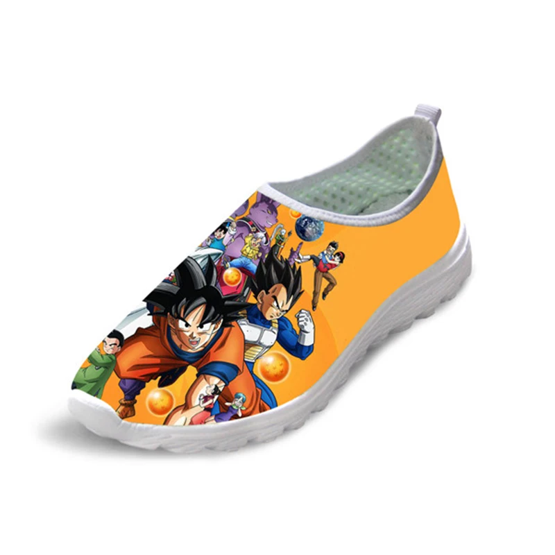 THIKIN Для женщин сетчатые балетки модные аниме принт Dragon Ball Z Повседневное слипоны кроссовки легкие Для женщин летние пляжные лоферы