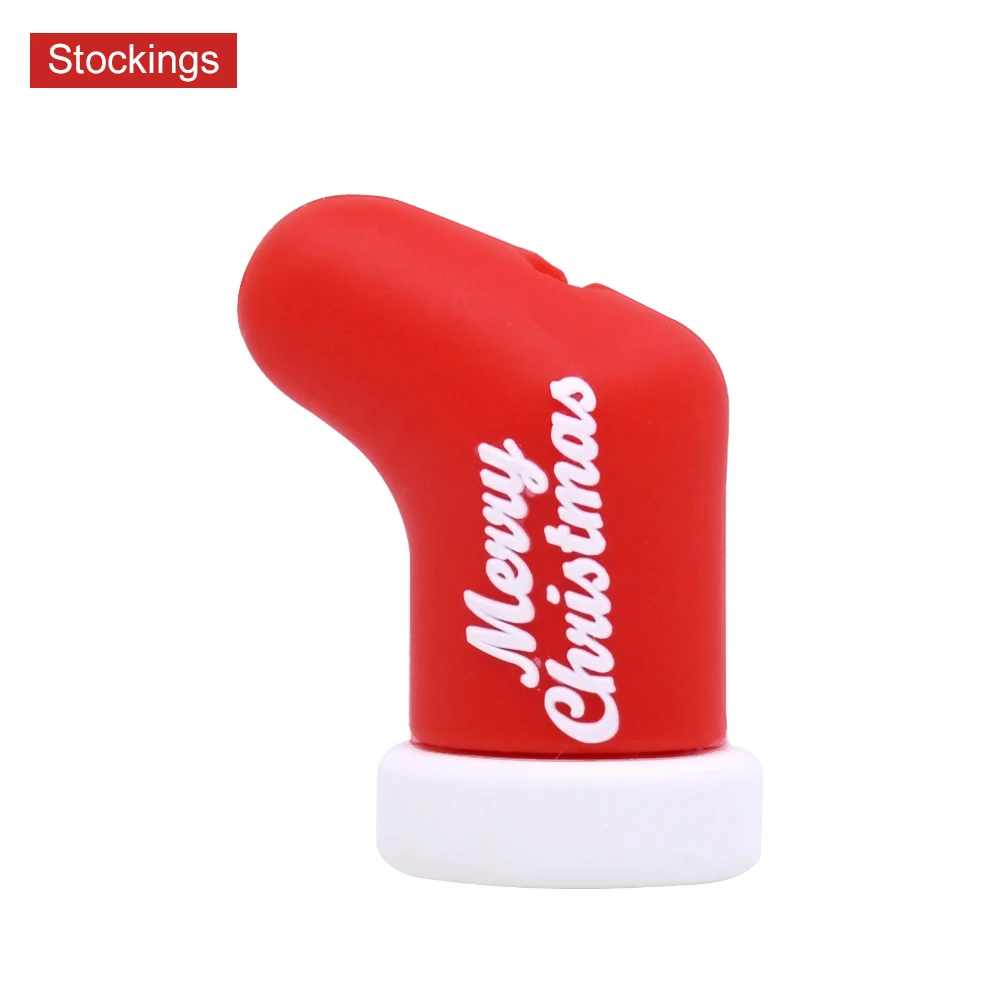 Stockings CHIPAL укус животных кабель протектор намотки для iPhone USB кабель организатор чомперы мультфильм укусов Санта Клаус маленький Рождественский подарок - Цвет: Stockings
