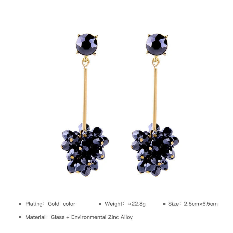 KISS ME Black&ampYellow Glass Grape Bunches Drop Earrings For Women Party Gifts 2019 New Dangle Earring Fashion Jewelry Accessories |