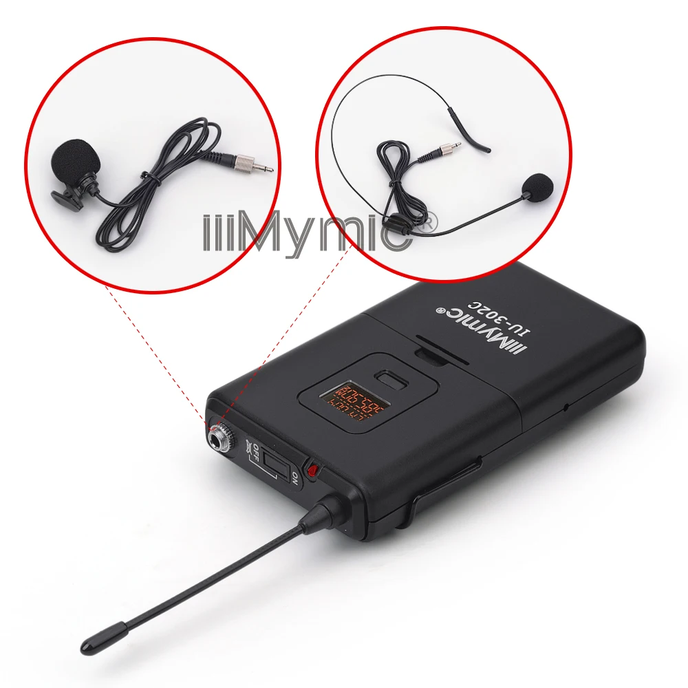 IiiMymic IU 302C UHF 600 700 МГц двухканальный корпус + лацкан гарнитура Ручная