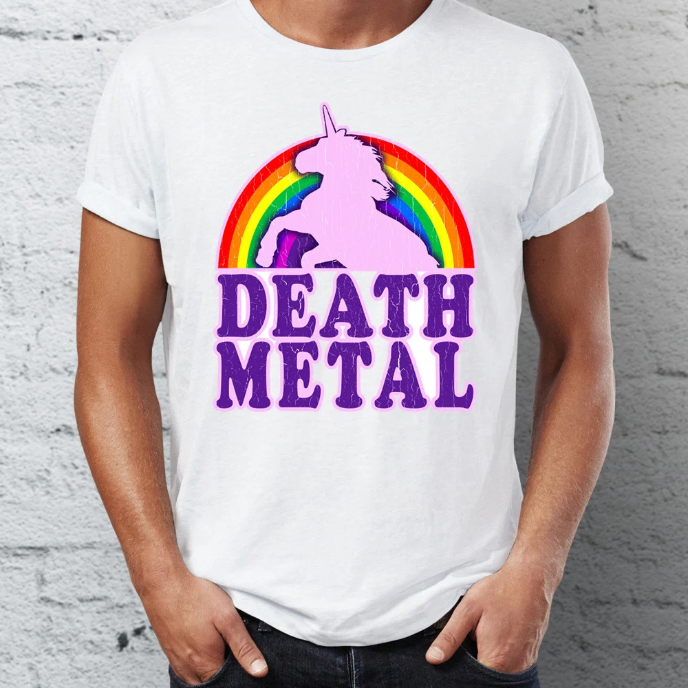 Мужская футболка Death Metal Funny Rainbow Awesome Tee | одежда