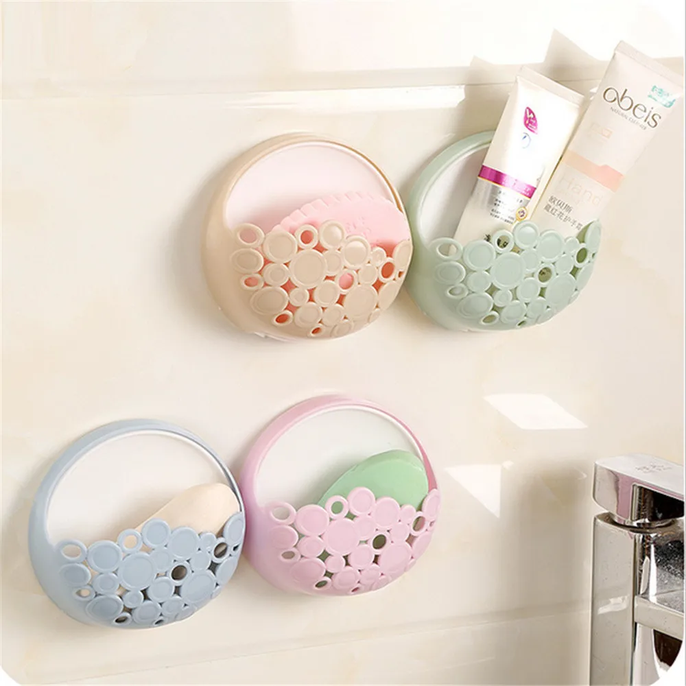 

Wall Mount Holder Sucker Suction Toothbrush Organizer Cup Rack Bathroom Home Towel Soap Drain Shelf Kitchen Organizer Baskets