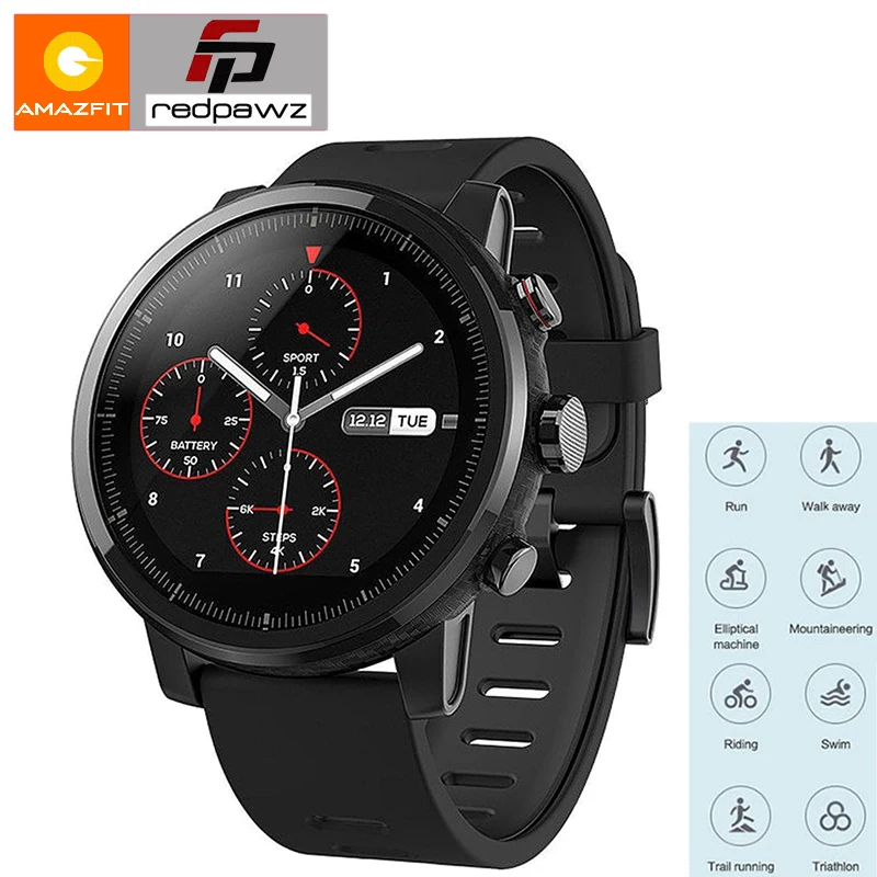Huami Amazfit Смарт спортивные часы 2 трекер здоровья GPS 5ATM водонепроницаемый 1 34 'ƈ.5D
