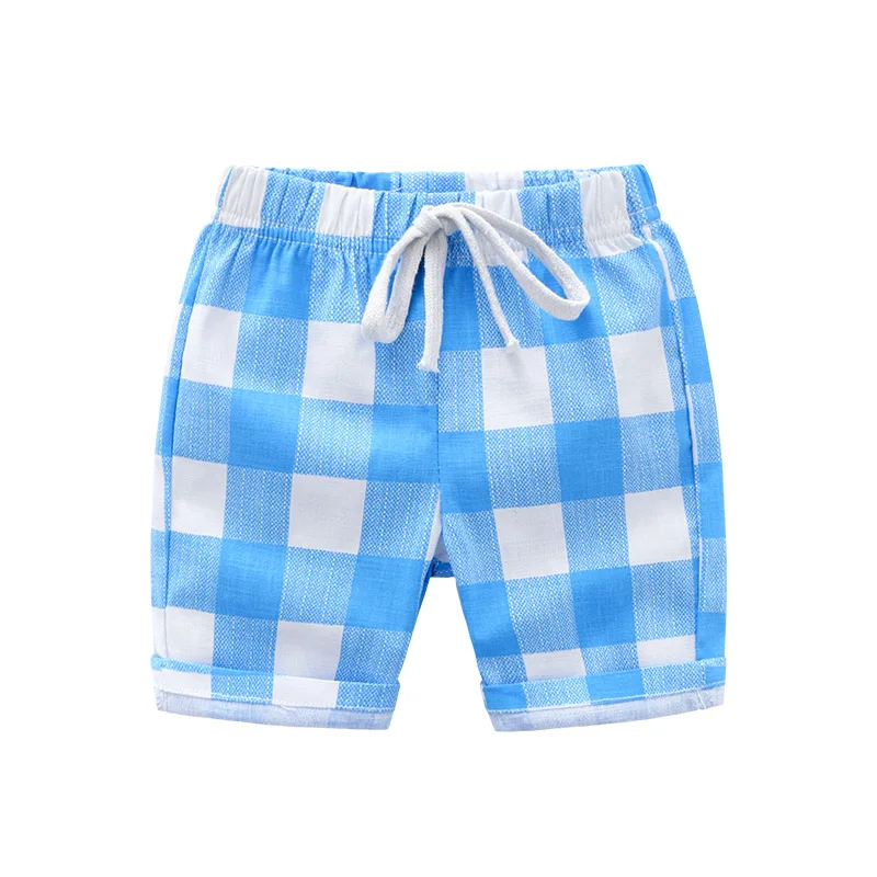 Модные летние короткие штаны для маленьких мальчиков хлопковые брюки в клетку
