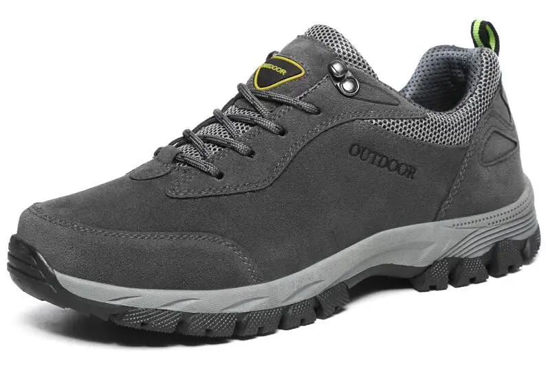 Gray Мужская модная мужская обувь большого размера Удобная Водонепроницаемая уличная походная обувь весенне-Осенняя обувь для охоты мужские hiki - Color: Gray