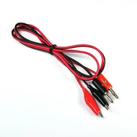 10pcs 2x style red black alligator test lead clip to banana plug probe cable