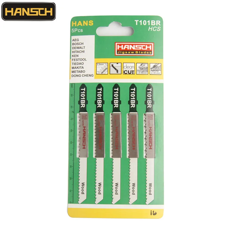 Ножовочные пилы HANSCH T101BR 5 шт. лезвия 100*2 для резки дерева Fsat Cut HCS Bosch Metabo Dewalt Makita AEG