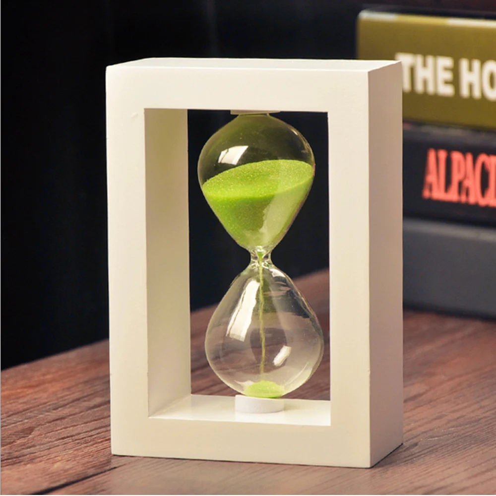 Деревянные часы с таймером на 10 минут винтажные стеклянные песочным стеклом и