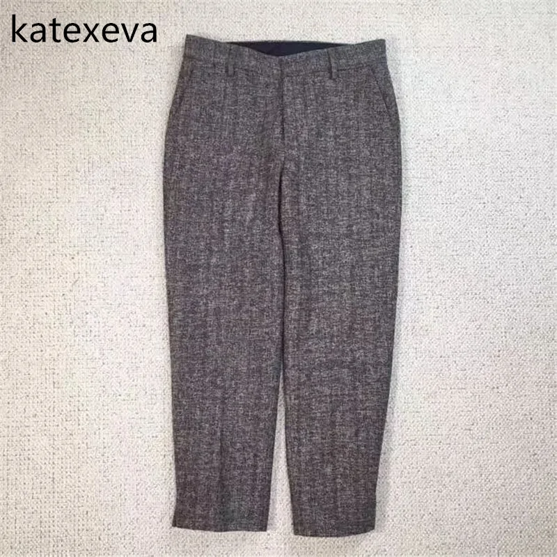 Katexeva осень и зима новый классический моды диких конические девять брюки для