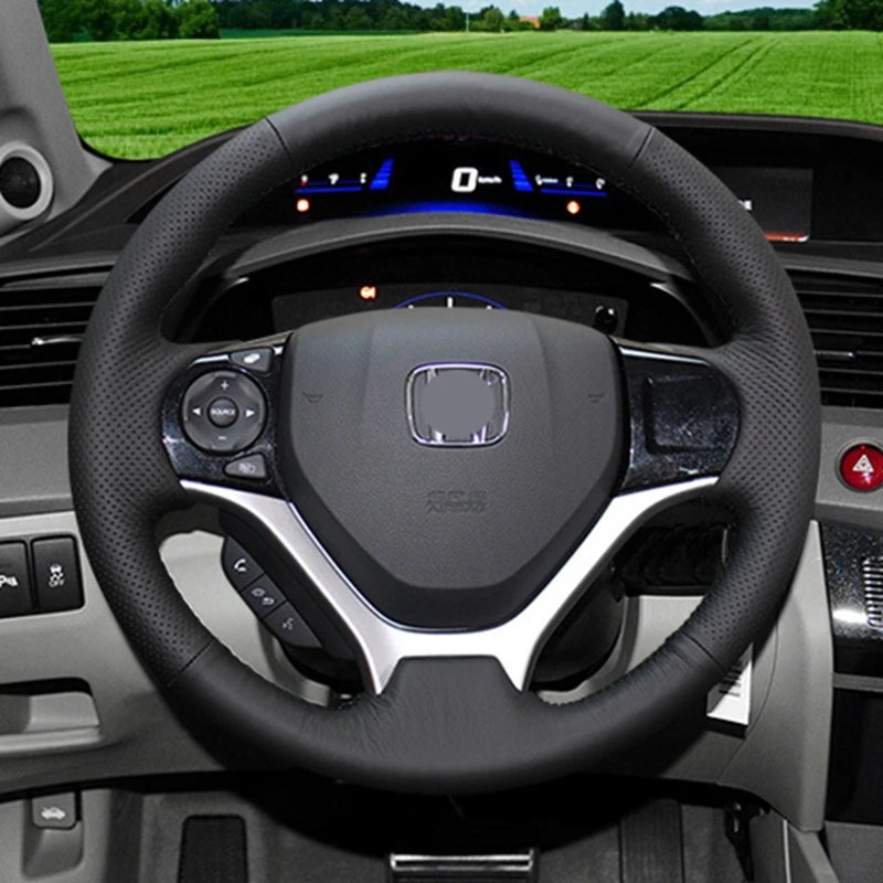 Чехол на руль из искусственной кожи черный чехол для Honda Civic 9 2012 2013 2014 2015|Чехлы