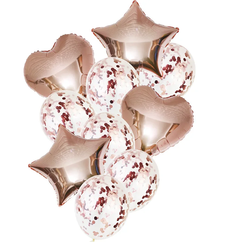 10Pcs18/12 дюймовый смешанный фольга любовь пентаграмма воздушный шар "Конфетти" латексные украшения на день рождения воздушные шары Свадебные Babyshower вечерние принадлежности