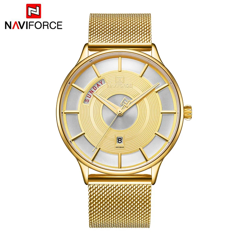 Naviforce ультра тонкие часы для мужчин лучший бренд класса люкс водонепроницаемые мужские часы модные деловые мужские часы золотые Relogio Masculino