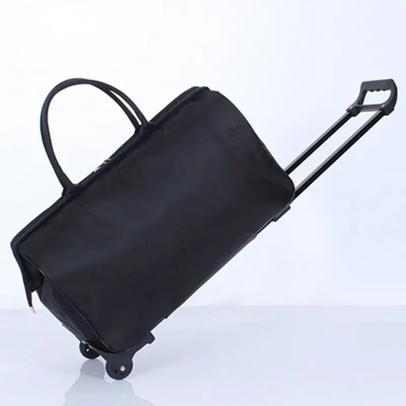Black Travel bag Женская дорожная сумка, мужские спортивные сумки на колесиках, сумка для багажа, модный чемодан на колесиках, легкий дорожный вещевой пакет, посылка на выходные - Цвет: Black Travel bag