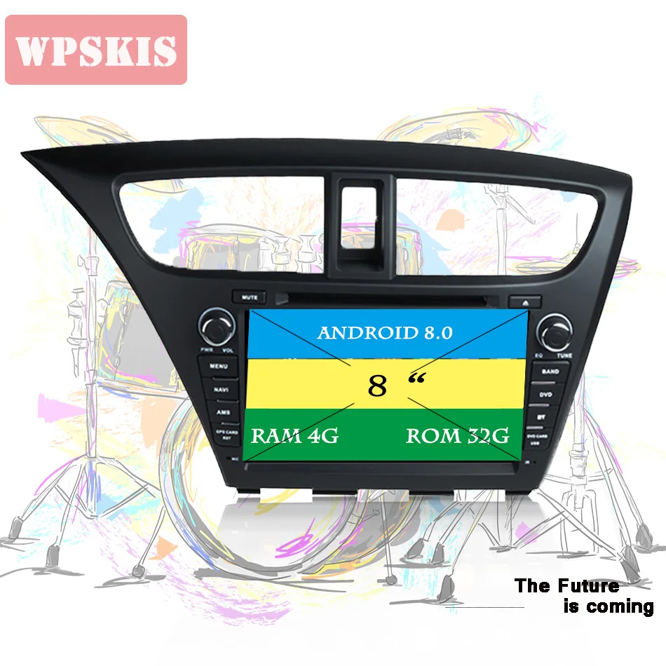 8 &quotAndroid 9 0 автомобильный DVD GPS плеер Navi для Honda Hatchback Civic 2013 2014 2015 с восьмиядерным