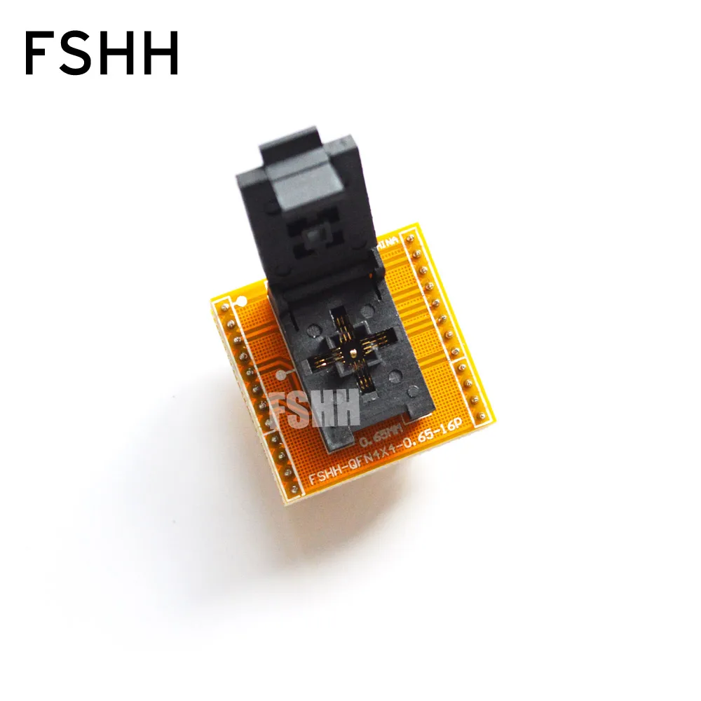 FSHH QFN16 to DIP16 Programmer adapter WSON16 UDFN16 MLF16 ic socket Pin pitch=0.65mm Size=4x4mm enlarge