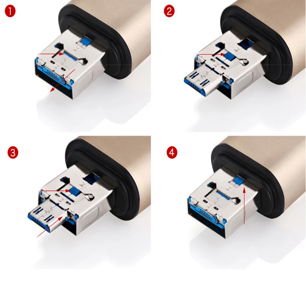 Многофункциональный считыватель карт Type-C/Micro USB/USB SD TF для мобильного телефона