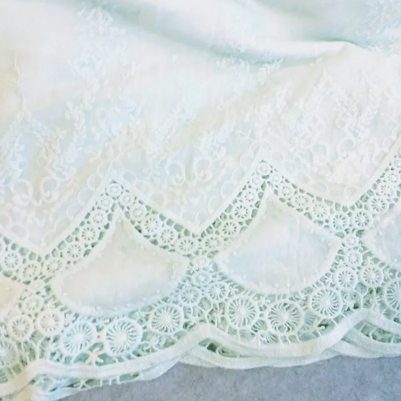 Зеленая розовая Двусторонняя симметричная фиолетовая хлопковая ажурная вышитая