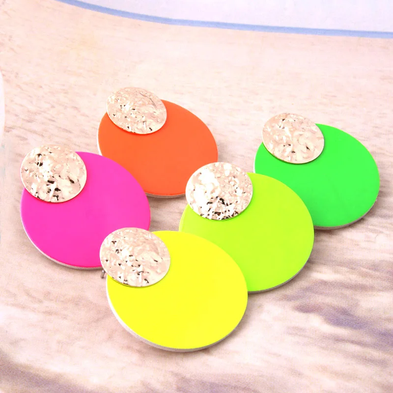 Серьги NeeFu WoFu в горошек из флуоресцентной кожи серьги с тигром змея медь для