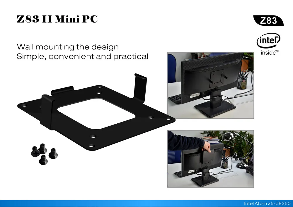 Z83II мини-ПК Windows 10 Intel Atom x5-Z8350 четырехъядерный 2G 3 2G/4G 64G Smart tv Box 2,4G 5,8G WiFi ТВ-приставка MInipc медиаплеер