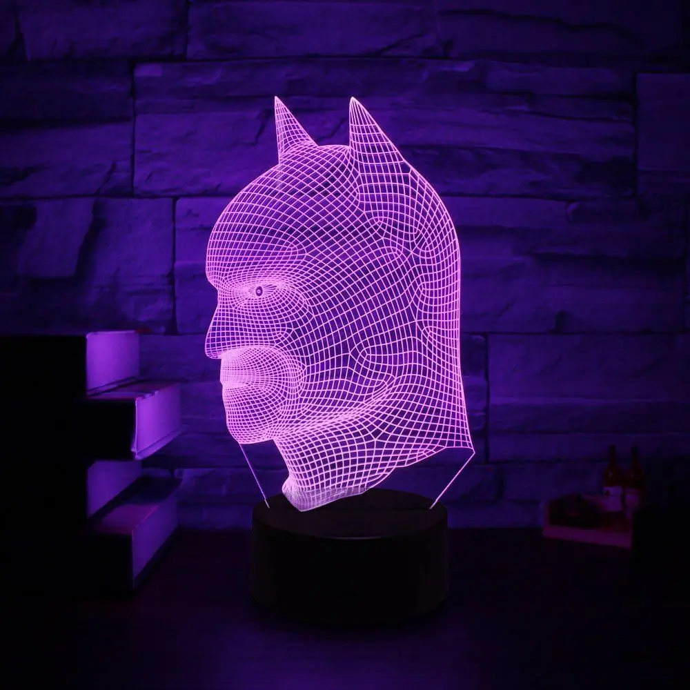 Рождественский настольная книга свет подарок идеи Бэтмен 7 цветов 3D Иллюзия