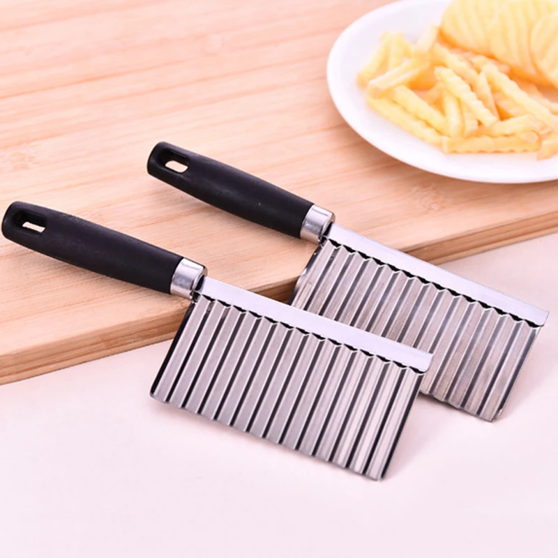 

Kitchen Cooking Tool Stainless Steel Vegetable Fruit Wavy Cutter Potato Cucumber Carrot Waves Cutting Slicer