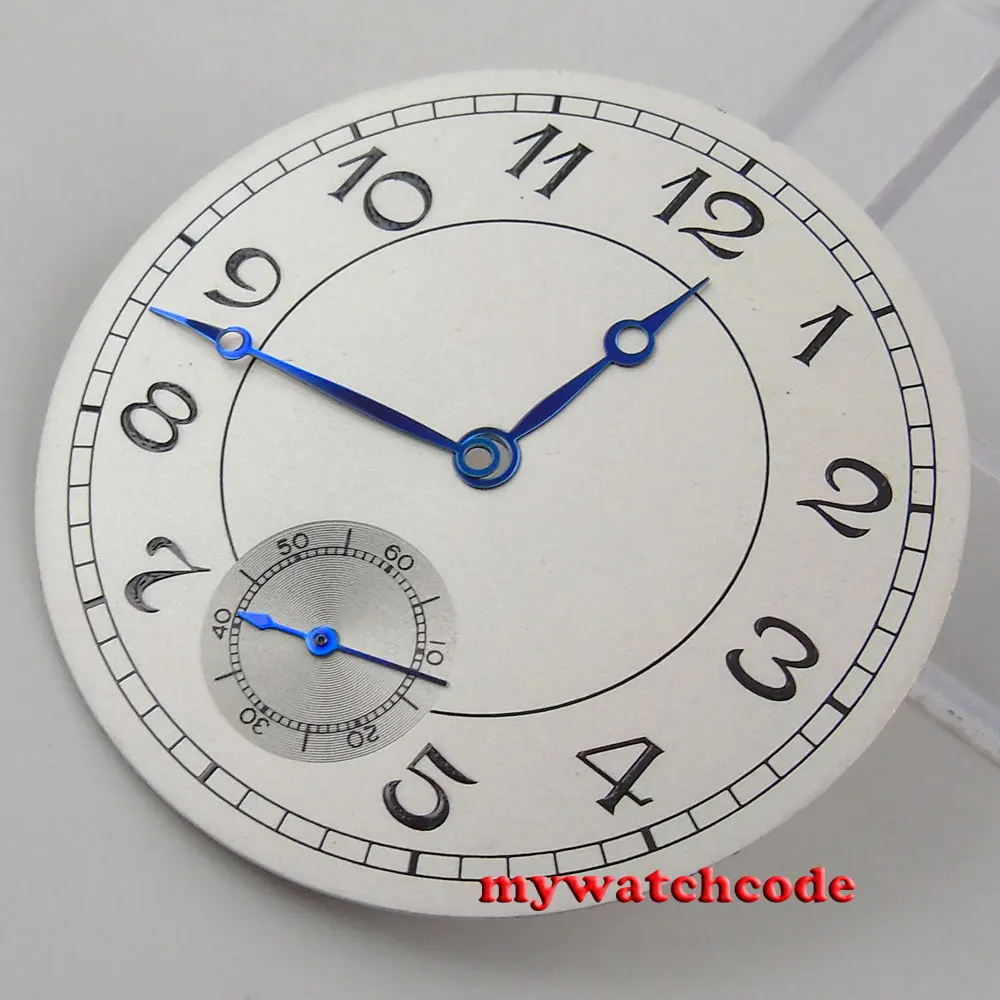 

38.9mm white dial dial blue hands fit ETA 6498 mens watch D62 (Dial+hands)