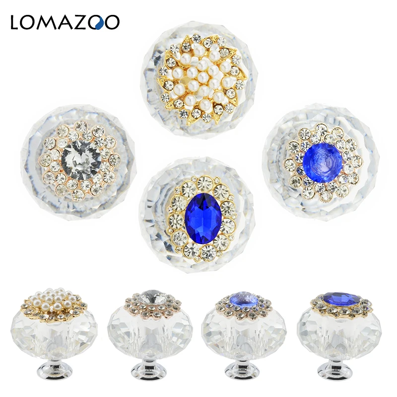 Ручки из хрусталя ромбовидной формы для выдвижного ящика кухонного шкафа двери