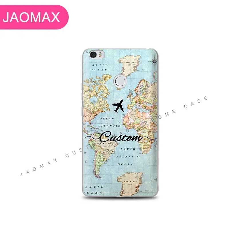 Jaomax Personalized Name Soft Clear Black World Map Custom Phone Case For Xiaomi Redmi Note 5 7Pro Mi A1 A2 Lite 8 4X 5A 6 |