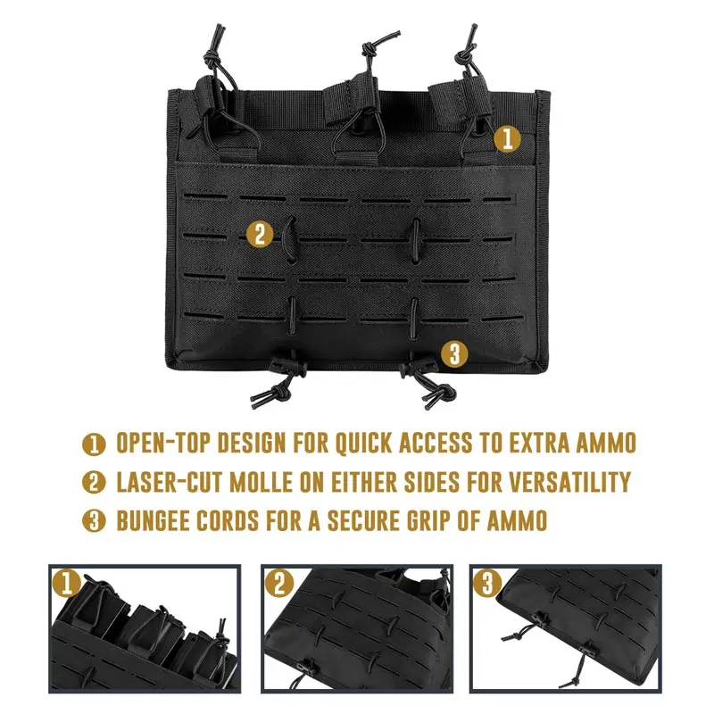 OneTigris MOLLE Lasercut Triple Rifle Mag Pouch Tactical Magazine для 5 56/7 62 Mags идеально подходит AR/AK и т.