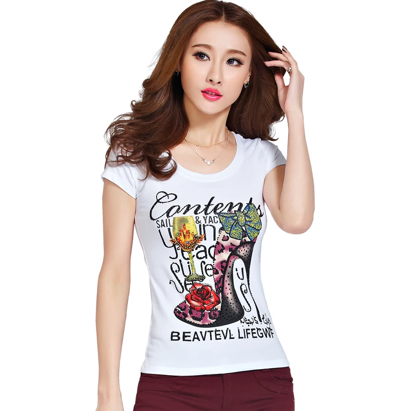 2018 г. Новая женская футболка высокие эластичные Модная тонкая талия Круглый