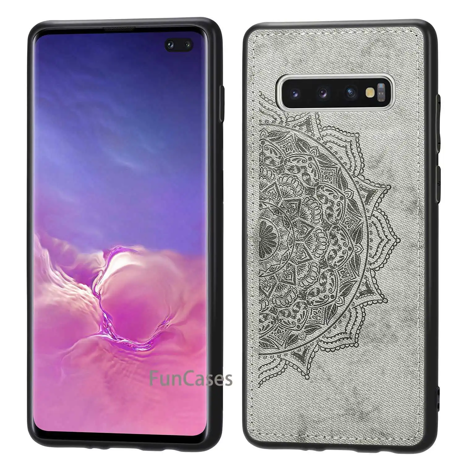 Для samsung Galaxy S10 Plus чехол тонкий тканый материал ткань против царапин жесткая