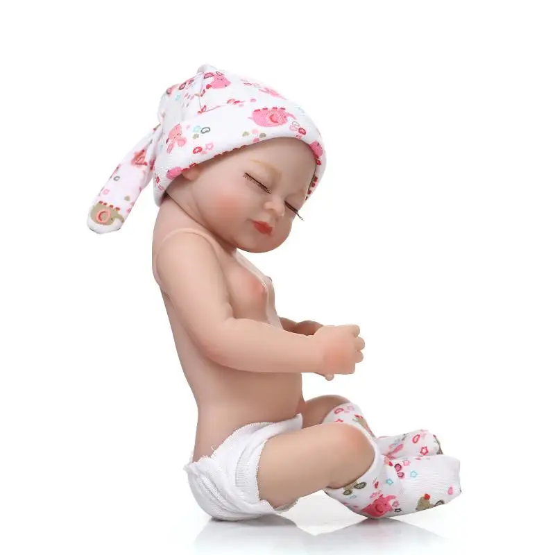 Мягкие силиконовые куклы 27 см NPK Mini Bebes Reborn живые для маленьких девочек/мальчиков