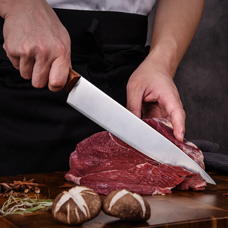 Шеф-повар Ножи гьюто японский Кухня Ножи Мясник 10 дюймов Нержавеющая сталь среза ножей Пособия по кулинарии инструмент Кливер резки мяса нарезки