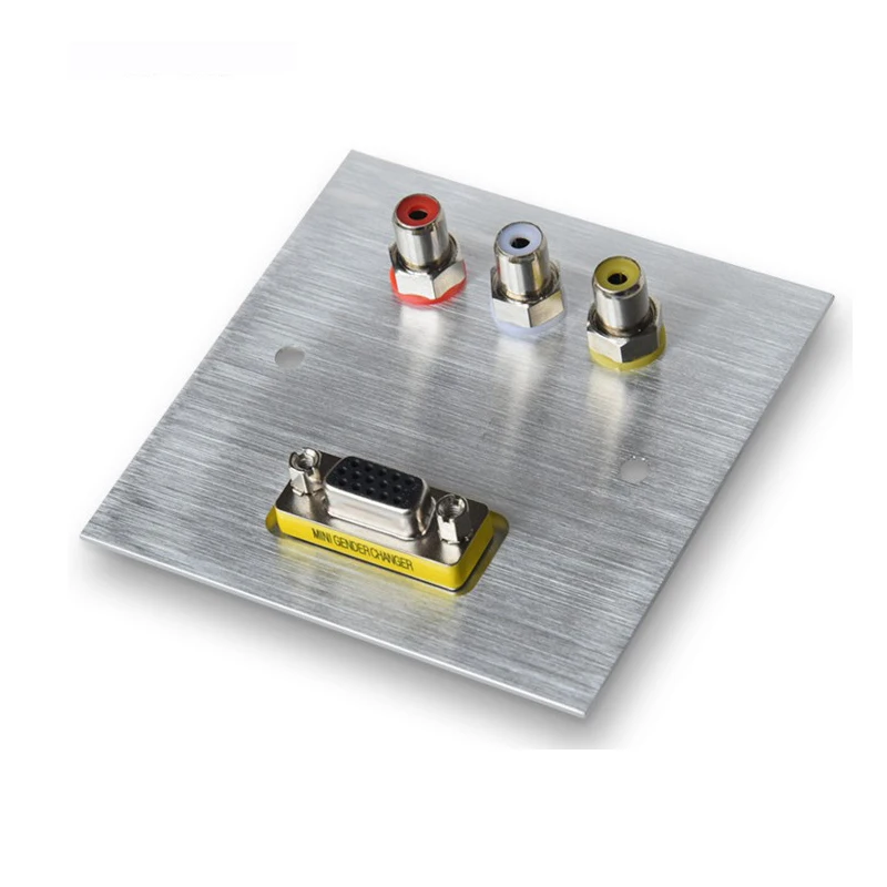 Настенная розетка RCA с видео L R VGA Высококачественная панель из алюминиевого