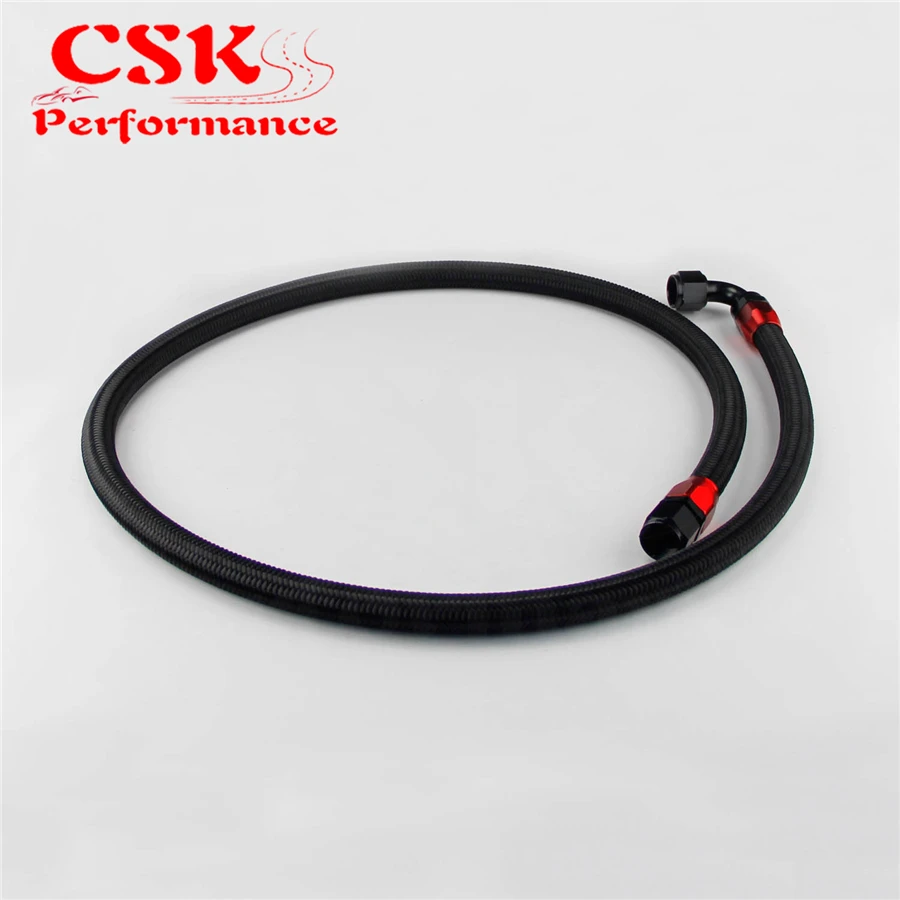 63&quot 10AN Nylon Steel Braided Oil Fuel Line Cooler Relocate Hose Kit Black / Silver | Автомобили и мотоциклы
