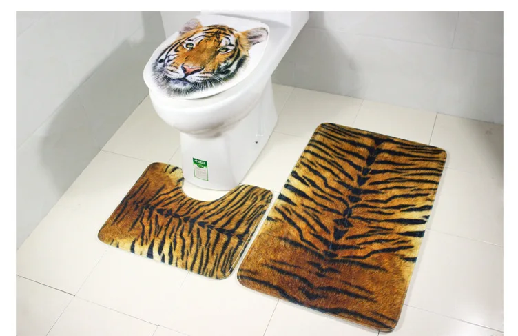 

Zeegle Bathroom Carpet Tiger Printed Bath Rugs Absorbent Bathroom Floor Mats Bathroom Rug Non-slip Mat For Toilet Bathroom Mat