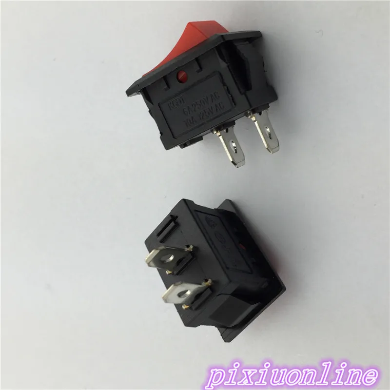 G127Y 10 шт. красный 15*21 мм SPST 2PIN вкл/выкл перекидной клавишный выключатель 6А/250 в 10А/125