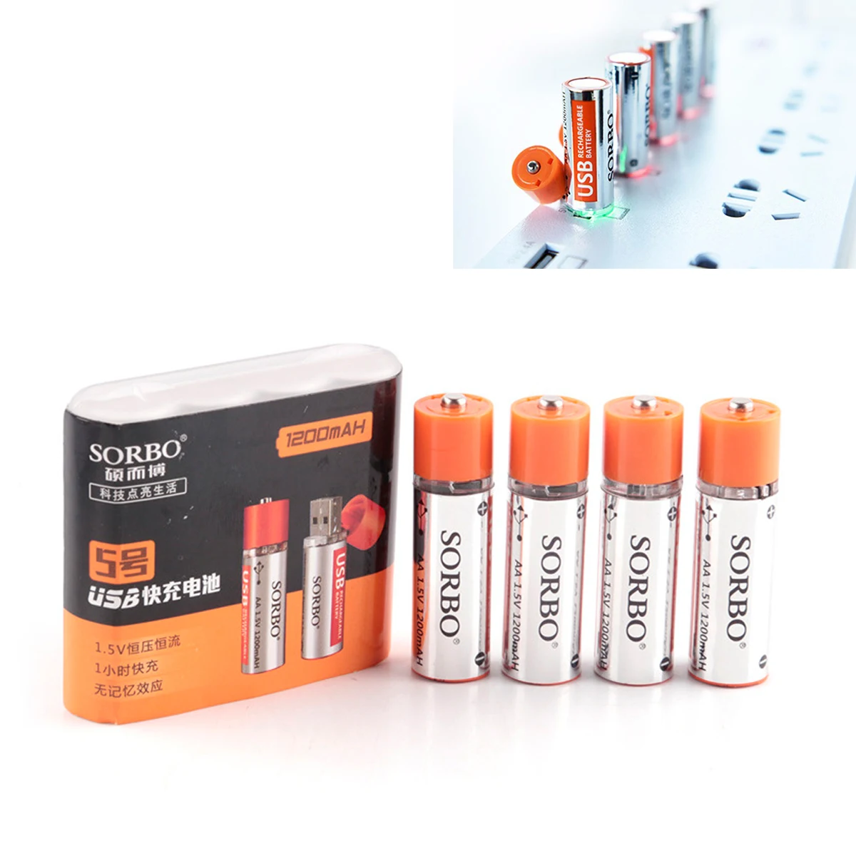 Sorbo USB аккумуляторная батарея AA 1,5 V 1200mAh быстрая зарядка Li-po батарея качество AA батареи Bateria RoHS CE
