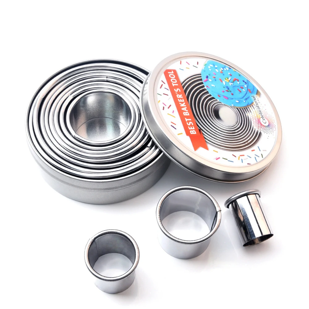 11 шт. набор железная коробка круглая форма для печенья нержавеющая сталь