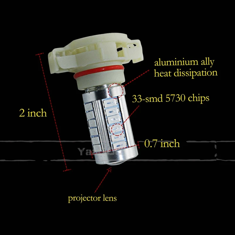 YaaGoo H16 5202 5201 светодиодный лампы 33SMD красный автомобиль грузовик туман светильник |