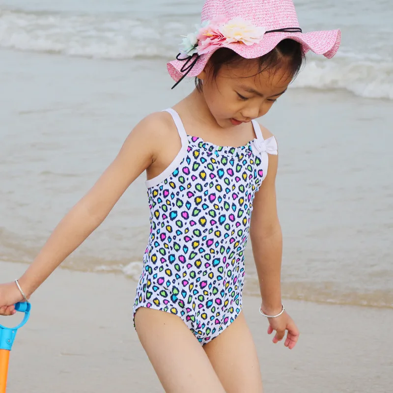 Детский слитный купальник с леопардовым принтом на возраст 2-8 лет | Спорт и