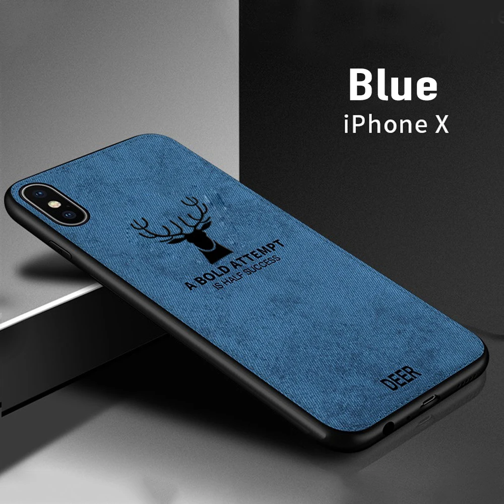 Роскошные мягкие тканевые силиконовые чехлы для телефона с оленем iphone 7 8 Plus 6 6S X XS
