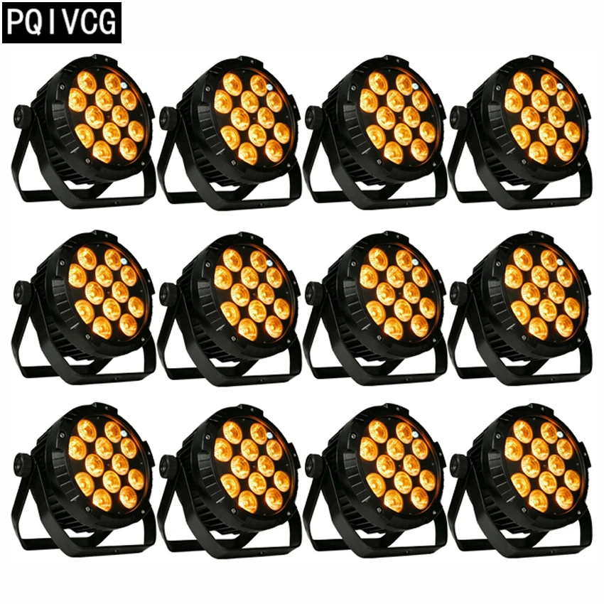 

12 предметов в лоте 12x18 Вт rgbwa УФ 6in1 водонепроницаемый led par светильники dmx512 светодиодные par свет профессиональный открытый водонепроницаемый ...