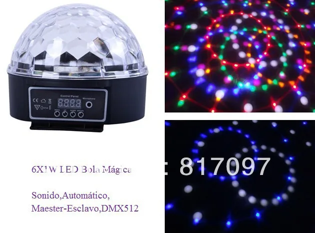 

Venta 6 Piezas 1W LED Bola Magica Sonido Automatico DMX512 7 Canales DJ Efectos Luces LED Fiestas Eventos Efectos Discoteca Pub