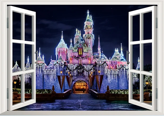 9 видов стилей 2015 новейший пляжный угловой 3D стикер для окна Съемный Настенный